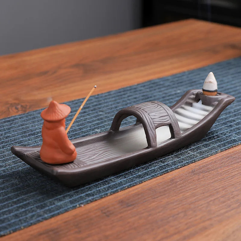 Ceramic Purple Sand Backflow Incense Burner