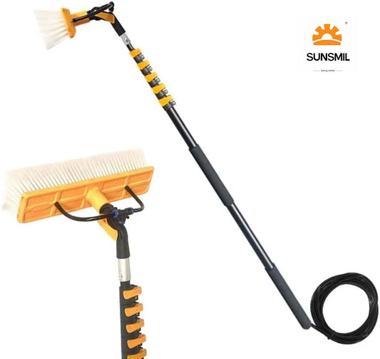 Water Fed Telescopic Pole Telesbrush For Window Cleaning Kit Solar Panel Clean Rotatable Wash Aluminum Alloy Telescleaning Brush