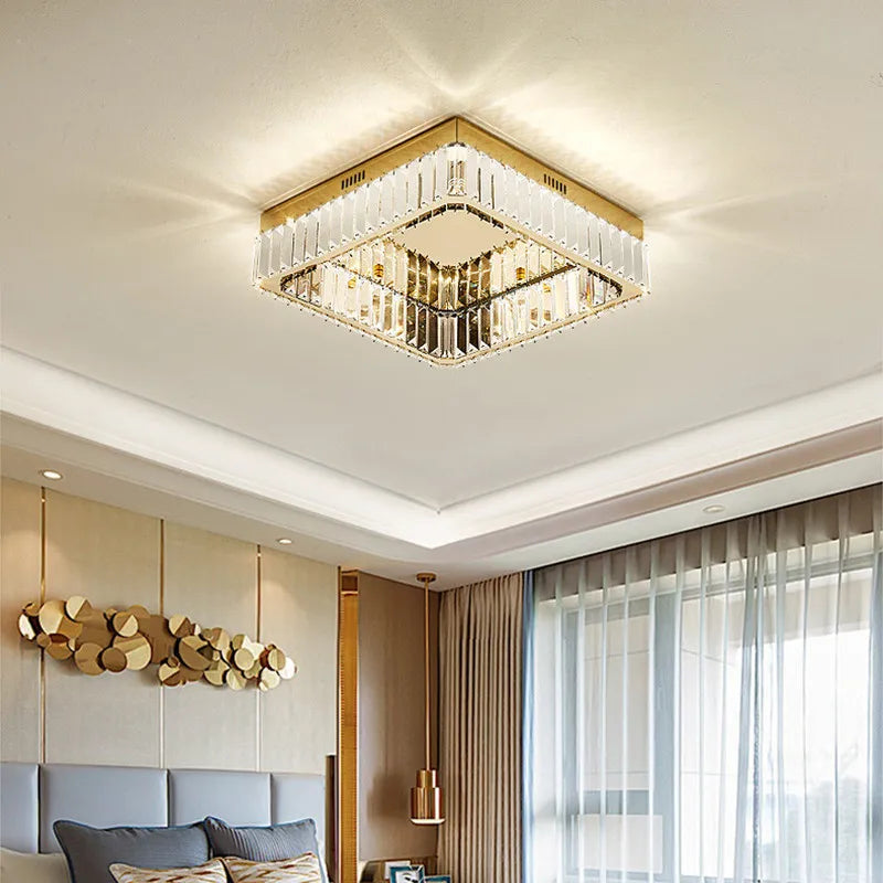 Dimmable Crystal LED Ceiling Lights - Elegant Home Décor