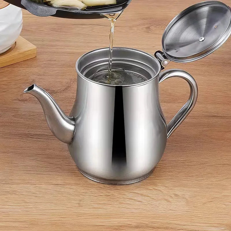 Stainless Steel Oil Filter Pot – Durable, Leak‑Proof Kitchen Storage