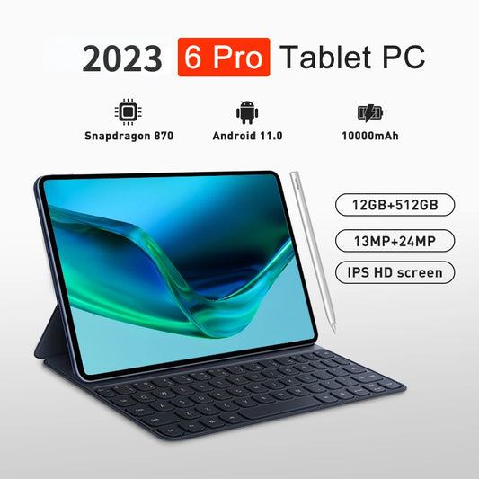 2024 New 4K HD Screen Global Tablet Android 12.0 Tablet 12GB RAM 512GB ROM Tablette PC 5G Dual SIM Card Or WIFI TABLET