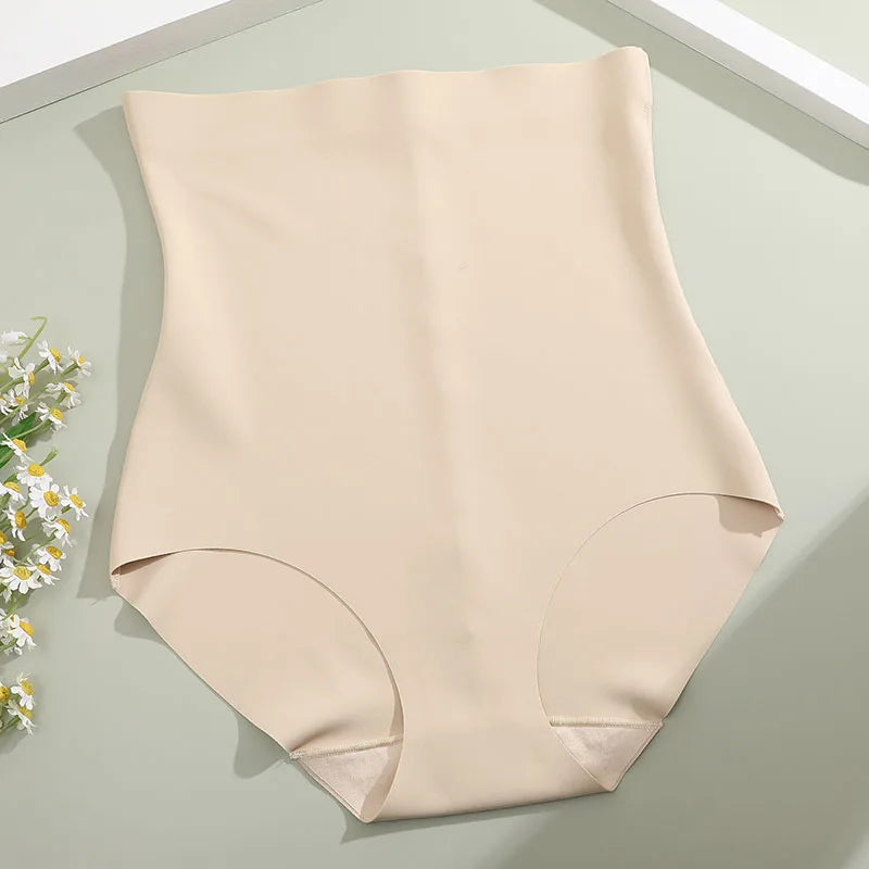 FINETOO 1Pc 2024 New High Waist Tight Belly Ice Silk Underwear for Women Seamless Thin Strong Postpartum Tight Belly Shape Pants