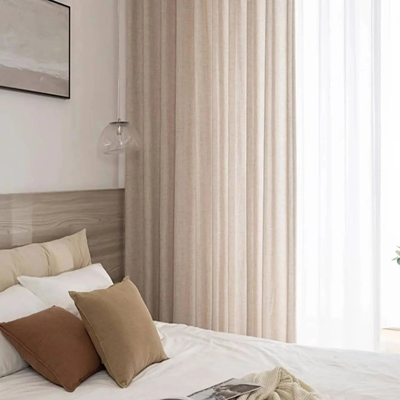 They are Japanese-style thickened cotton and linen semi-shading curtains