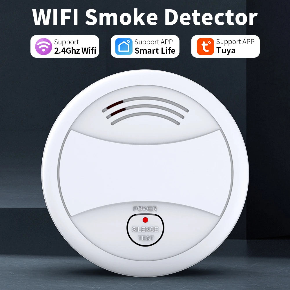 YUPA Tuya WIFI Fire Smoke Detector Security Alarm System