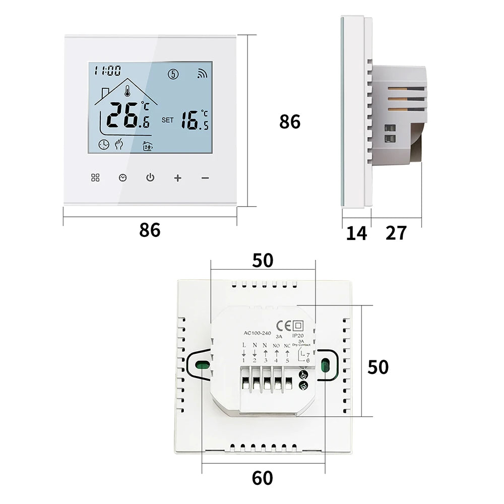 MINCO HEAT M4A Warm Floor Thermostat Tuya WiFi 3A 16A Electric/Gas Boiler/Water Heating Temperature Controller 1PC