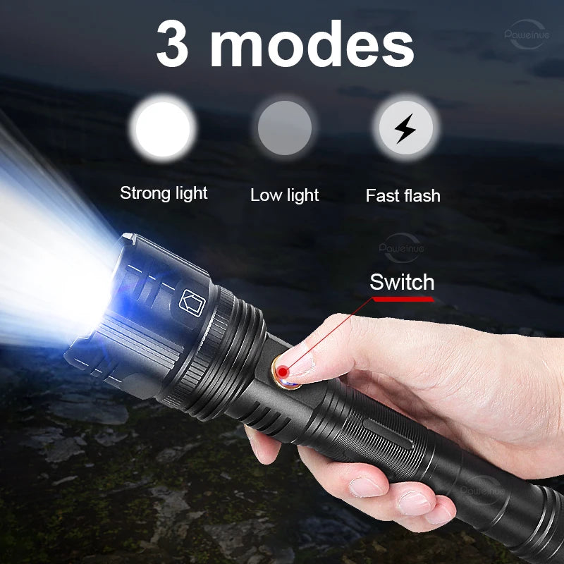 Ultra powerful USB rechargeable flashlight