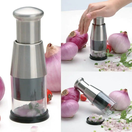 Stainless Steel Manual Hand Chopper - Vegetable Chopper - Herbs Chopper