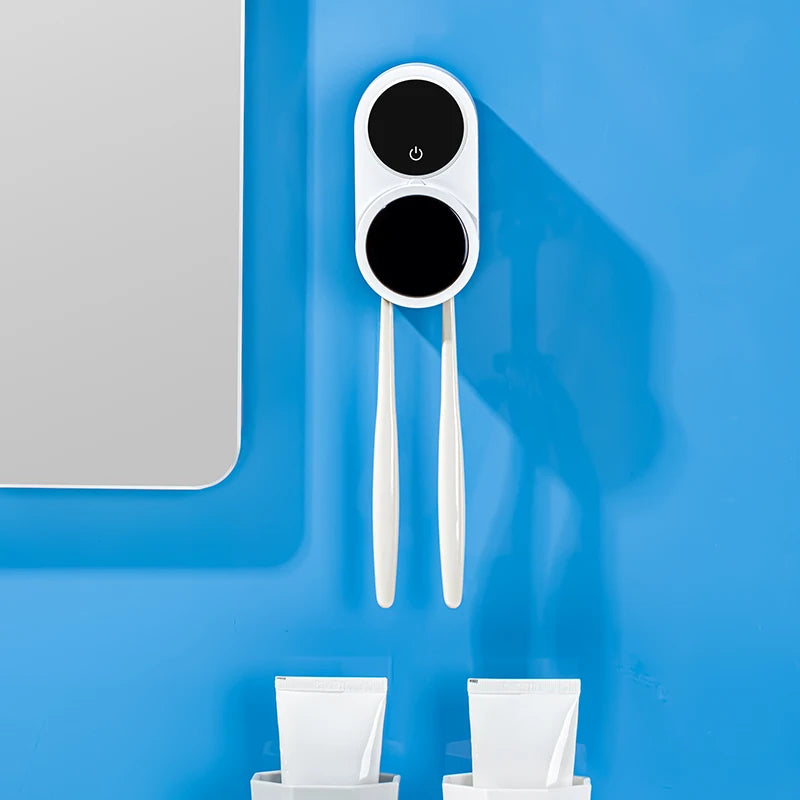 UV Toothbrush Sanitizer & Wall-Mounted Holder Set