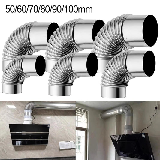 Stove Flue Steel Flue Pipe Elbow Rain Cap Pipes Chimney Liner Flue for Stove Fireplaces Accessories 60/70/80/90/100mm