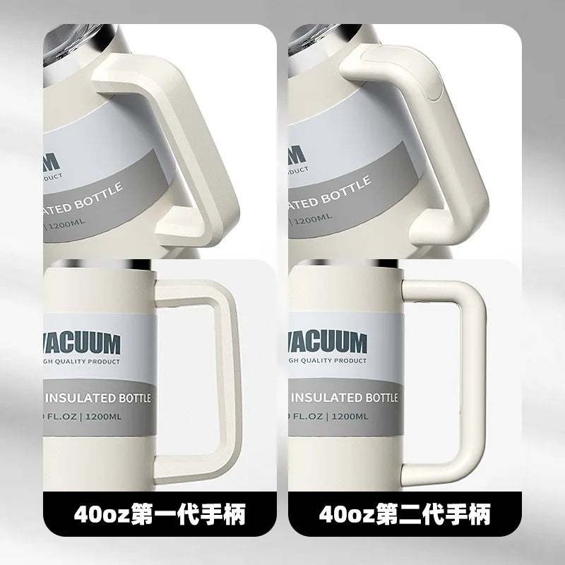 40oz Stainless Steel Tumbler with Handle & Flip Straw Lid – Hydration That Moves With You