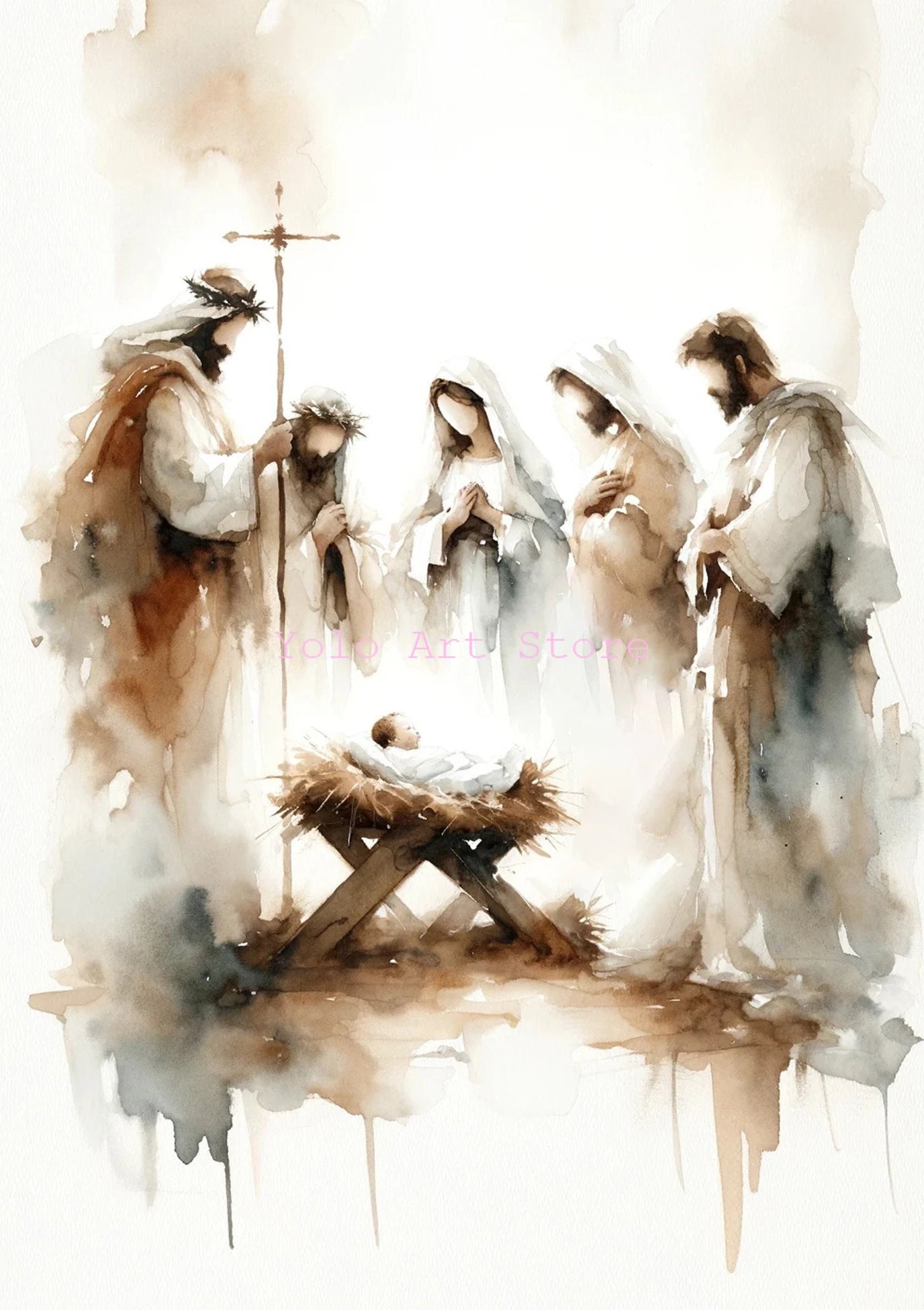 Watercolor Christian Wall Art