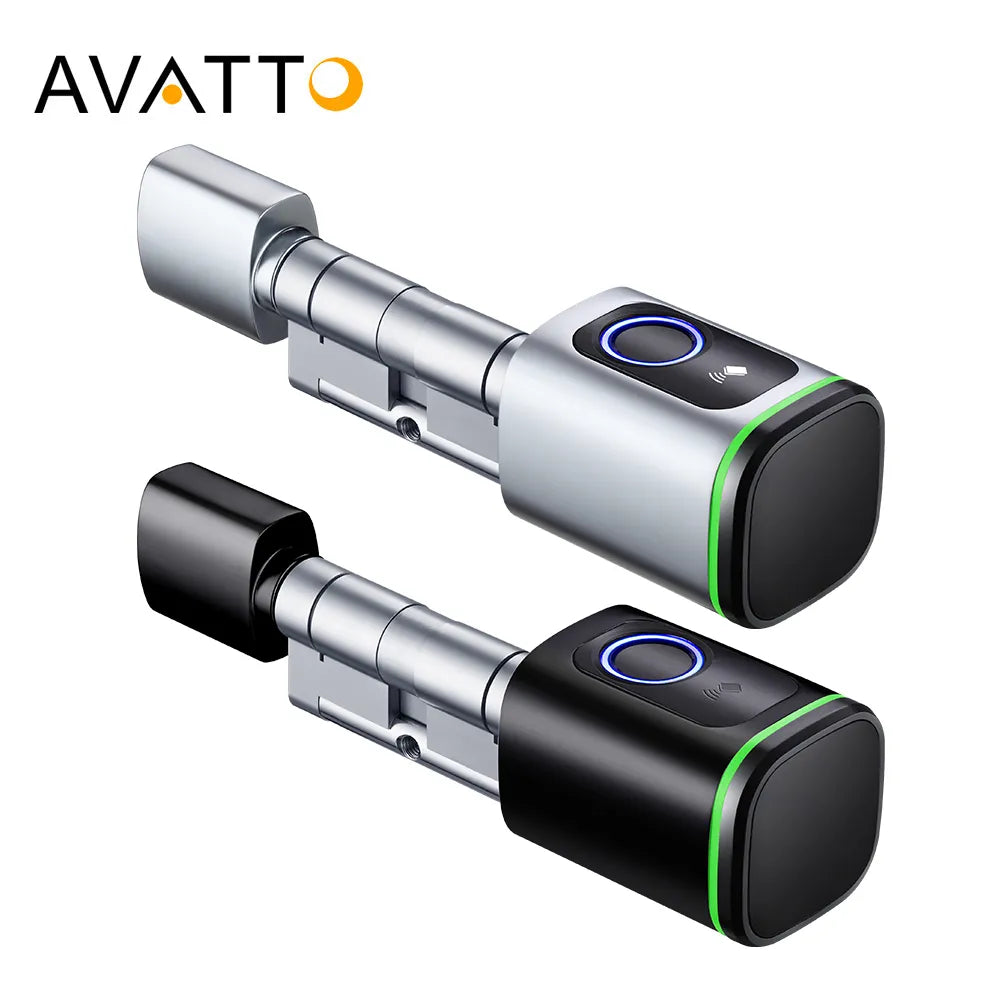 AVATTO Tuya Bluetooth Smart Electronic Door Lock, DIY Cylinder Core Fingerprint/Smart Card/Password/Key Unlock for Home Security