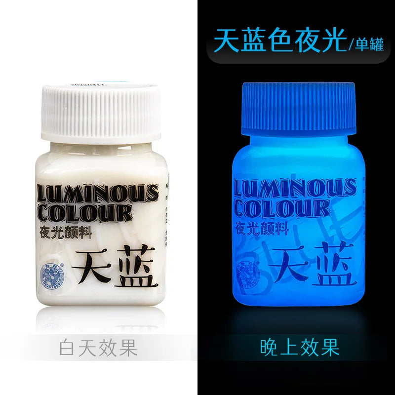 Fluorescent Glow‑in‑the‑Dark Acrylic Paint Set for Canvas, Décor & Neon Art
