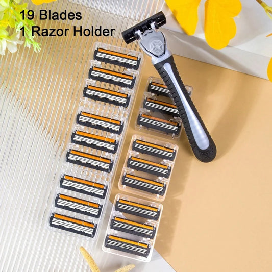 Men And Women Manual Safety razor Blade 3-Layer Stainless Steel Hair Removal Shaving Blades Replaceable Shaver Head
