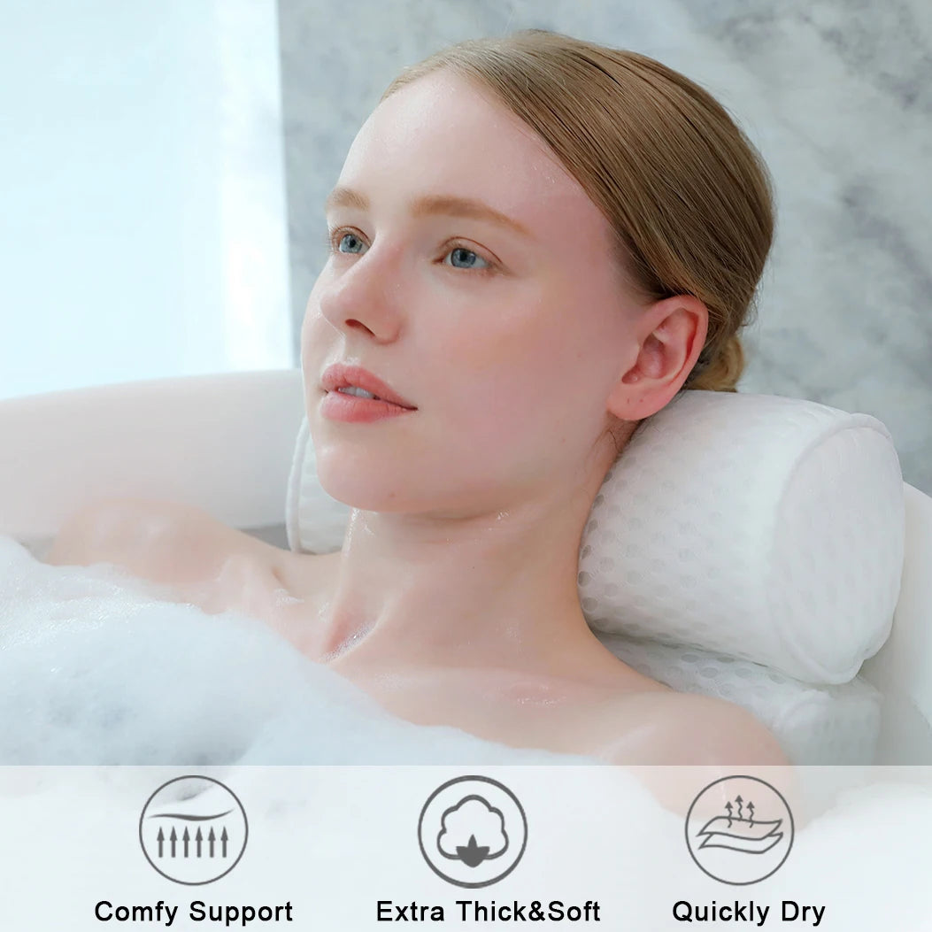 Bath Pillow for Bathtub Support Neck, Head, and Back