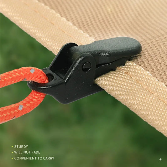 10pcs Tent Tarp Clip Jaw Grip Camp Gripper Outdoor Tarpaulin Trap Awning Anchor Canopy Clamp Caravan Snap Canvas Tighten Tool