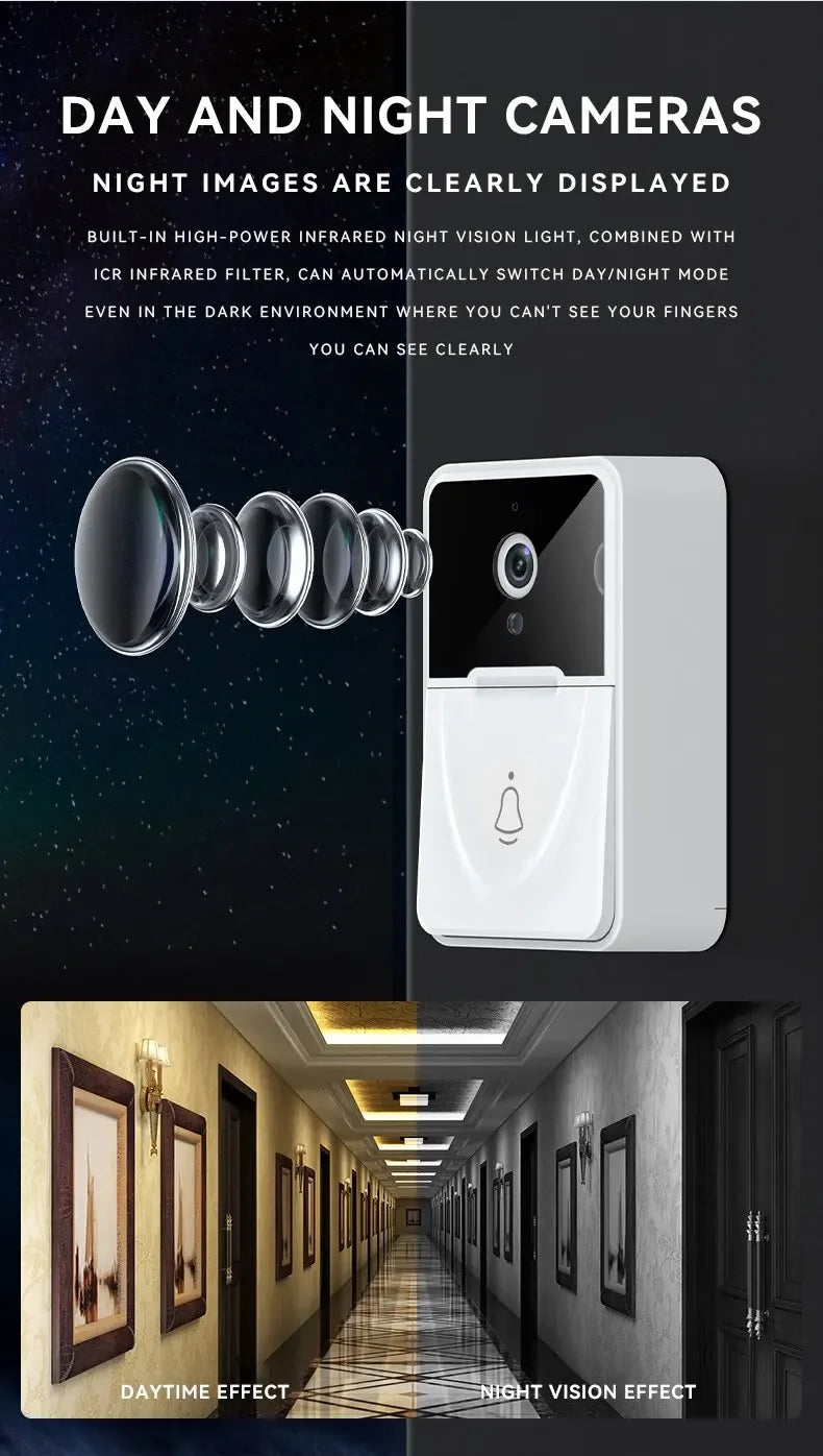 2.4Ghz Wireless Rechargeable Battery Outdoor HD Camera Visual Doorbell