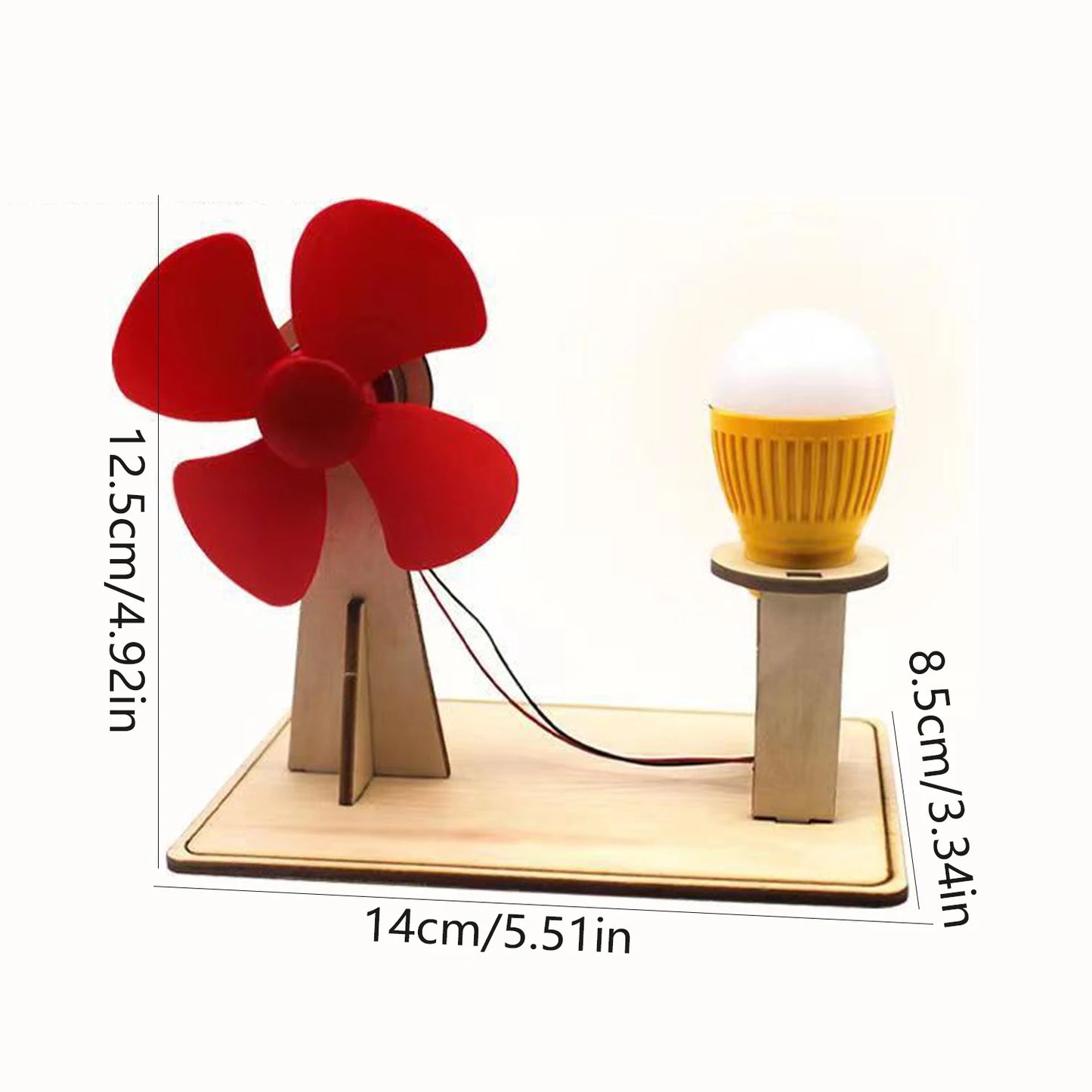 Wooden Wind Generator Model Kids Science Toy Funny Technology Physics Kit Educational Toys for Children Learning Toy