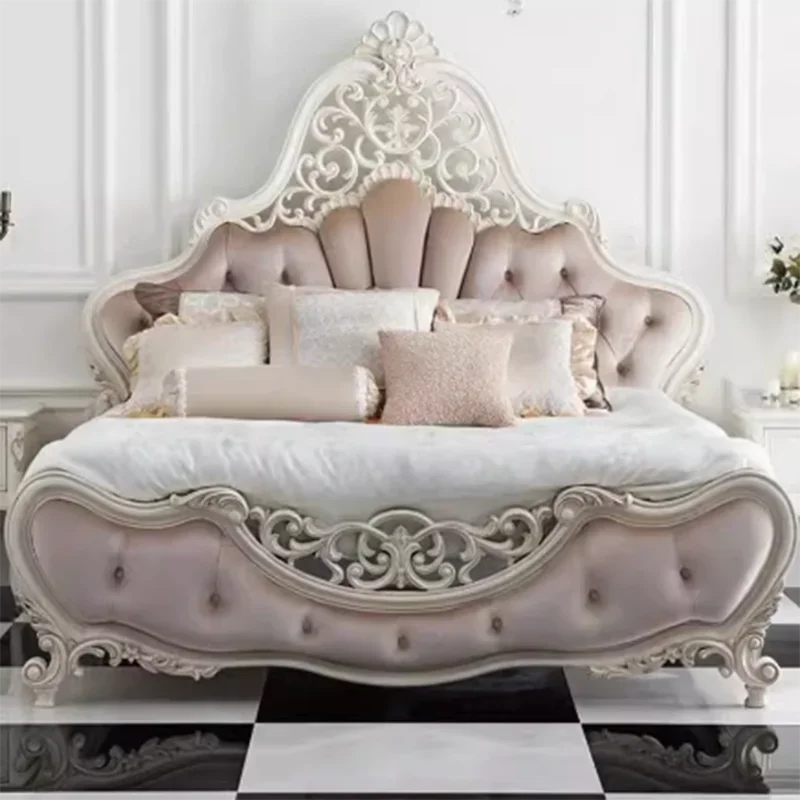 Luxury Hand-Carved Princess Queen Bed