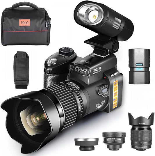 2024 Digital Camera DSLR Video Camera with 24X Telephoto Lens, Professional Digital YouTube 1080P HD Video Camera