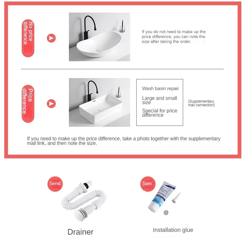 Side-Drainage Ceramic Countertop Basin