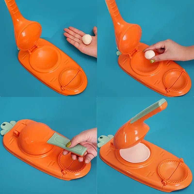 2 In1 Dumpling Maker Wrapper Presser Kit Manual Labor-Saving Dumplings Dough Molder Machine Kitchen Gadget Apple Pie Baking Tool