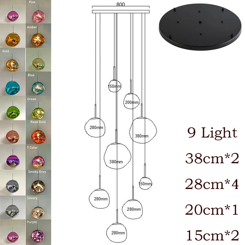 Nordic LED PVC Lava Bedroom & Living Room Pendant Lamp 