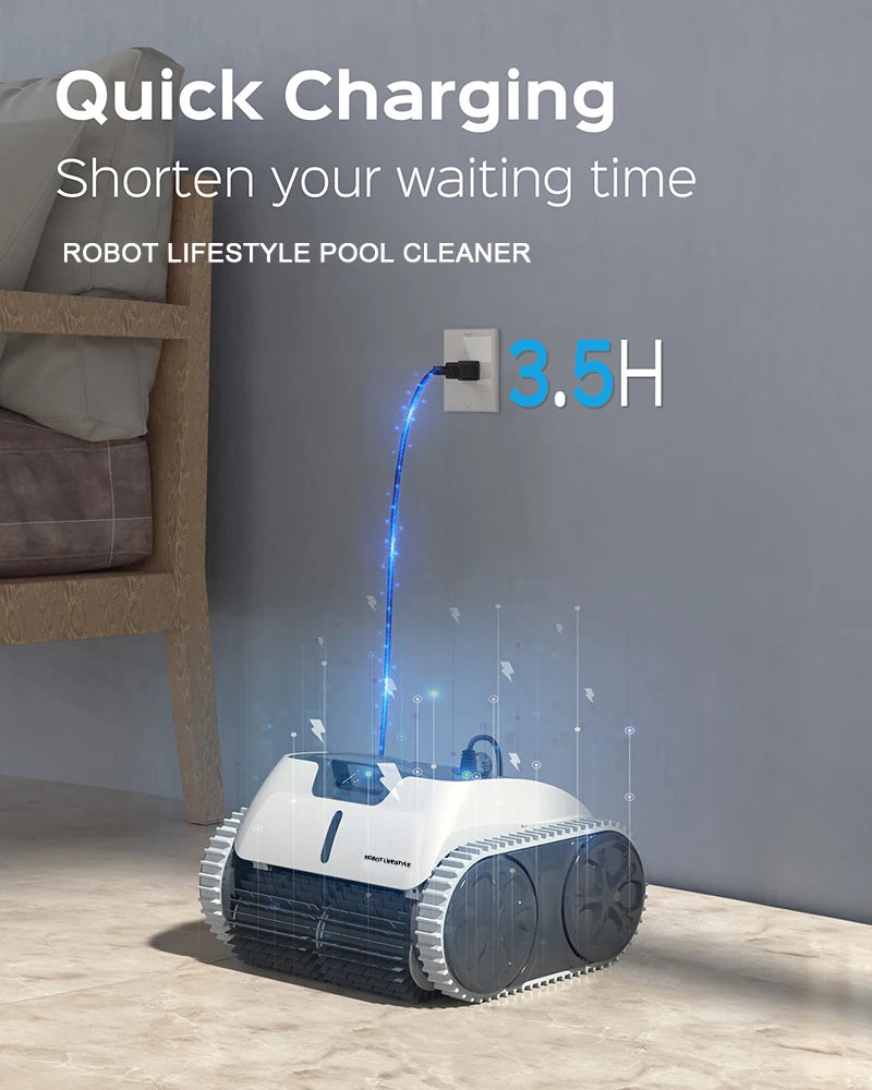 Robotic Pool Cleaner - Wireless, Automatic, 3312 Pro. Control via WiFi app, precise route planning, and selectable cleaning modes.