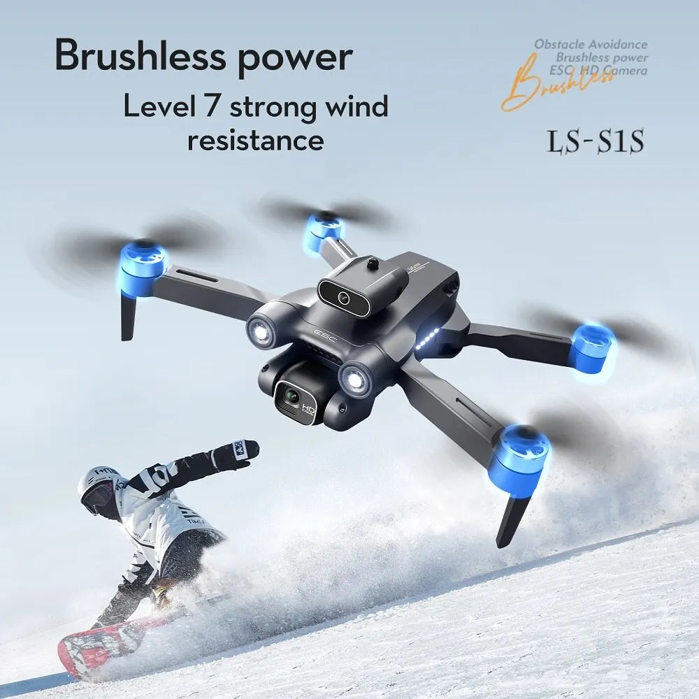 S1S Mini Brushless Drone with 4K Professional 8K HD Camera, 5G Wifi FPV, Obstacle Avoidance