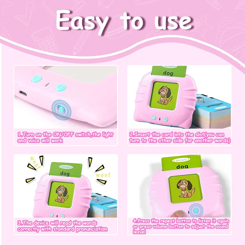 224 Word Language Learning Flash Cards Reader - Early Education Toy for Toddlers, Speech Therapy & Preschool Education for Kids