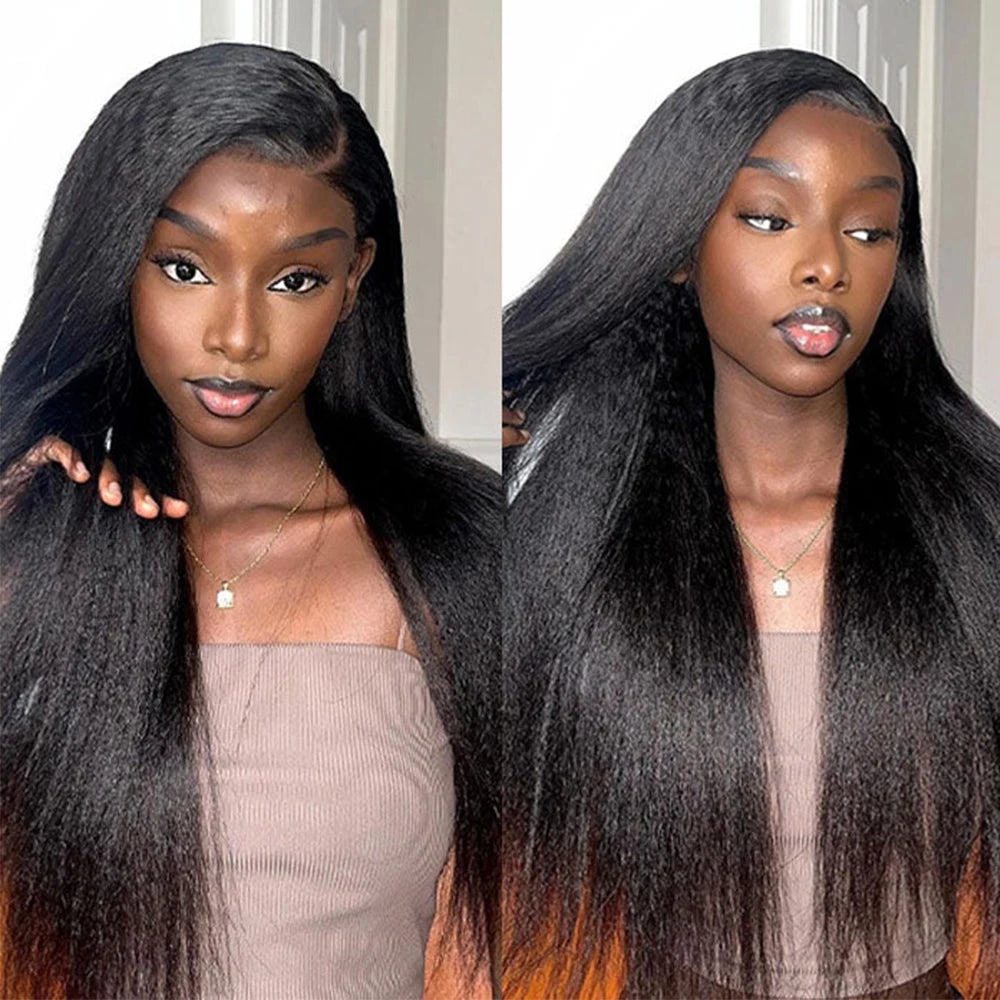 Kinky Curly 100 Human Hair Wigs 13x6 Half Kinky Straight Hd Lace Front Wig Frontal Raw Closure Multi parting Vietnamese Melt Ski