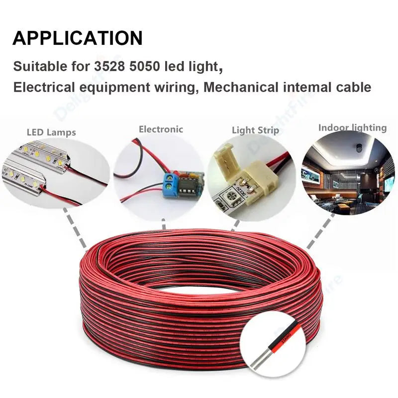 12V 2-Pin UL2468 Electrical Wire Extension Cable