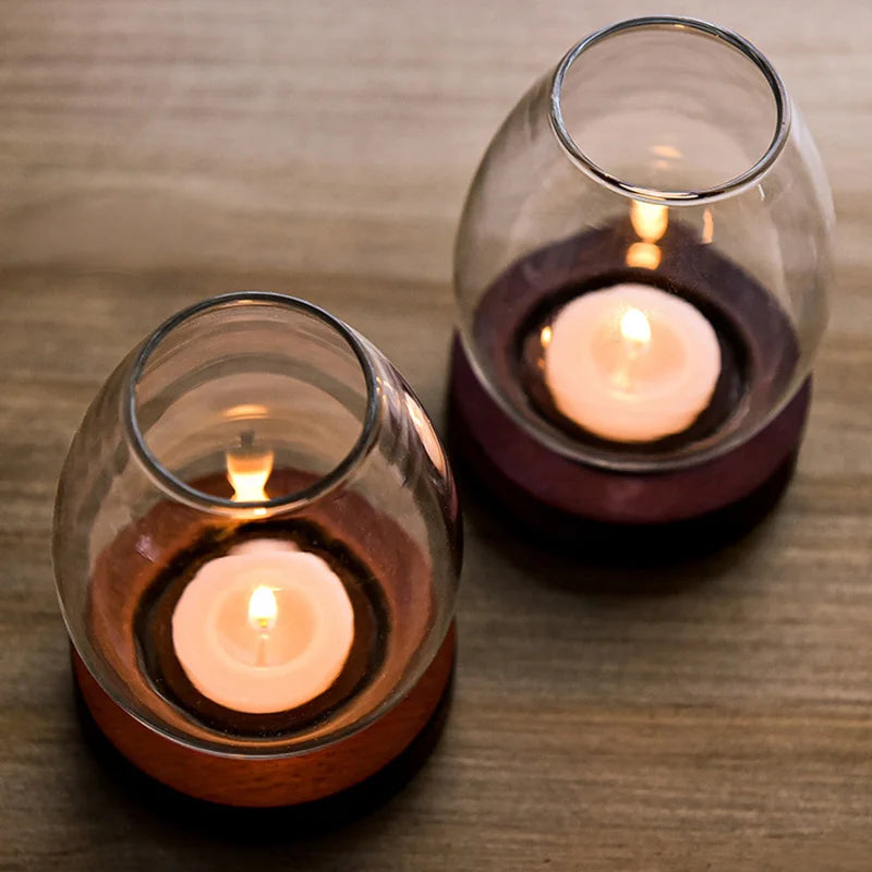 Retro Oil Lamp Glass Candle Holder - Romantic Table Decor