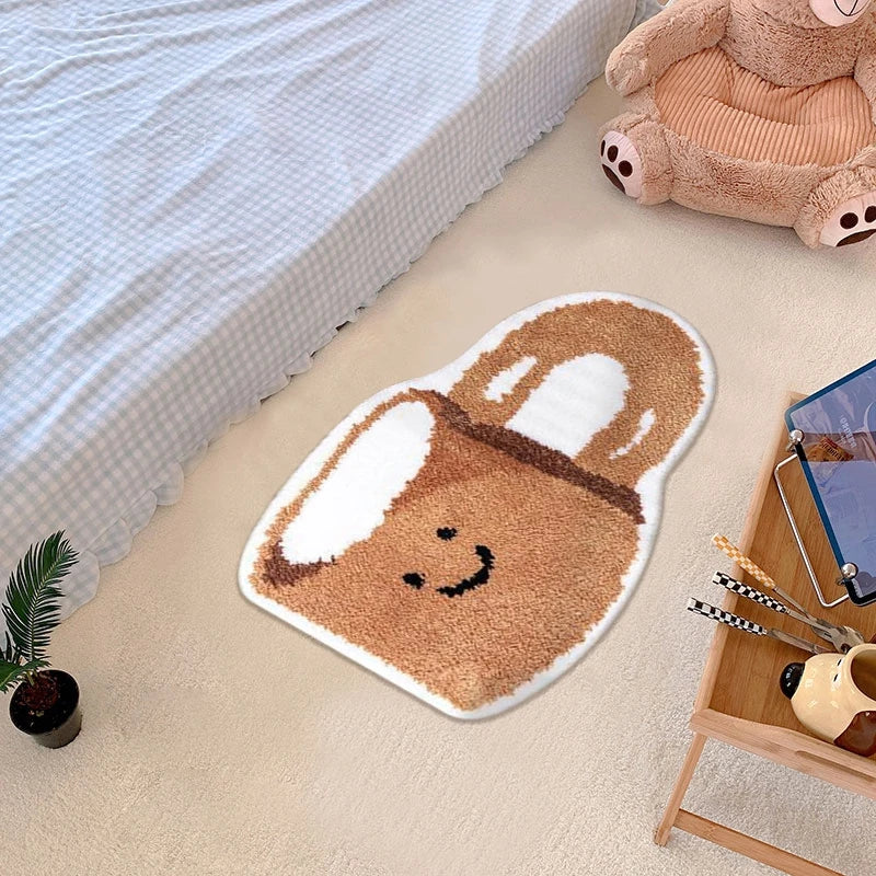 Kawaii Bear Rug Carpet for Living Room Bederoom Beside Area Rugs Non-slip Door Mat Faux Cashmere Floor Mats Kids Room Decor