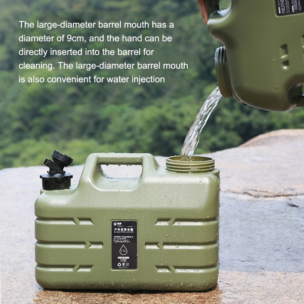 12L Camping Water Container Large Capacity Outdoor Water Bucket Portable Car Water Tank with Faucet for Camping Cooking Picnic