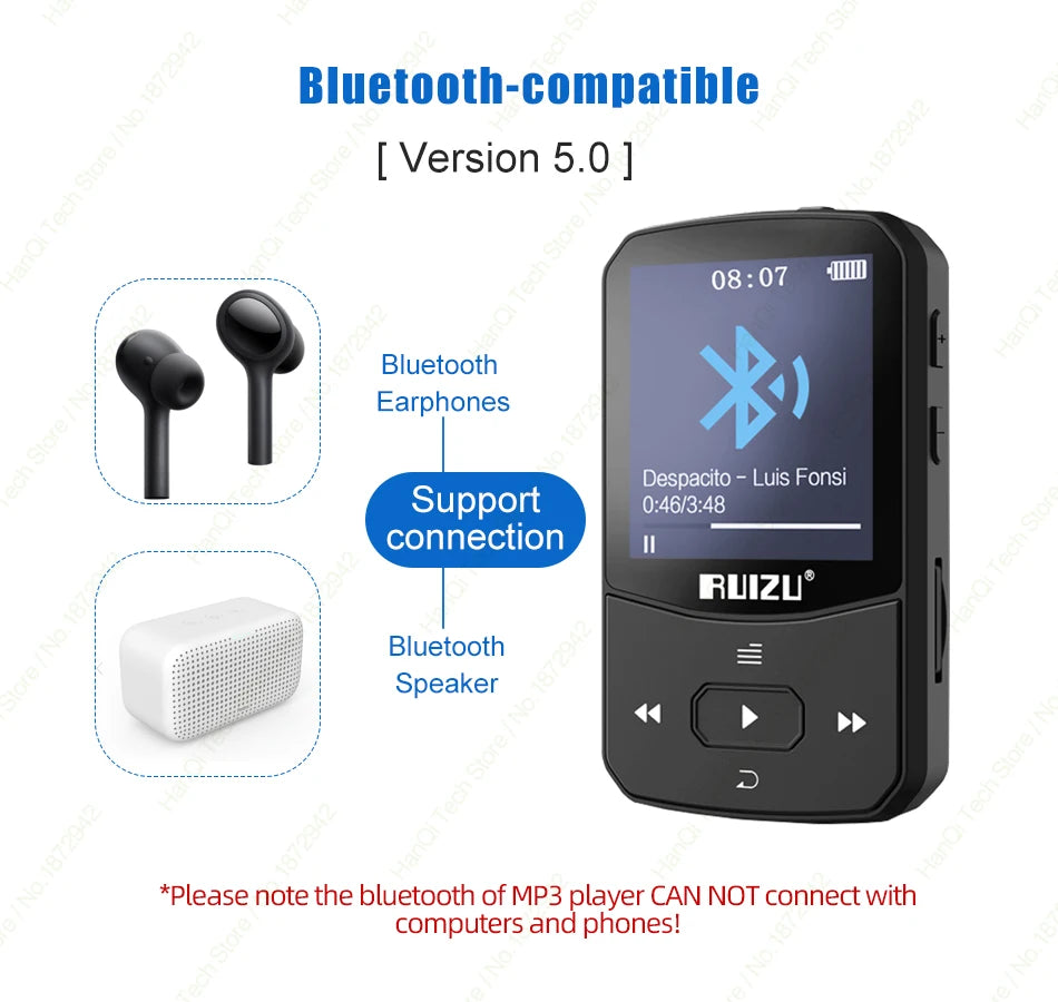 Clip On, Amplify Your Workout: RUIZU X52 Sports MP3 Player