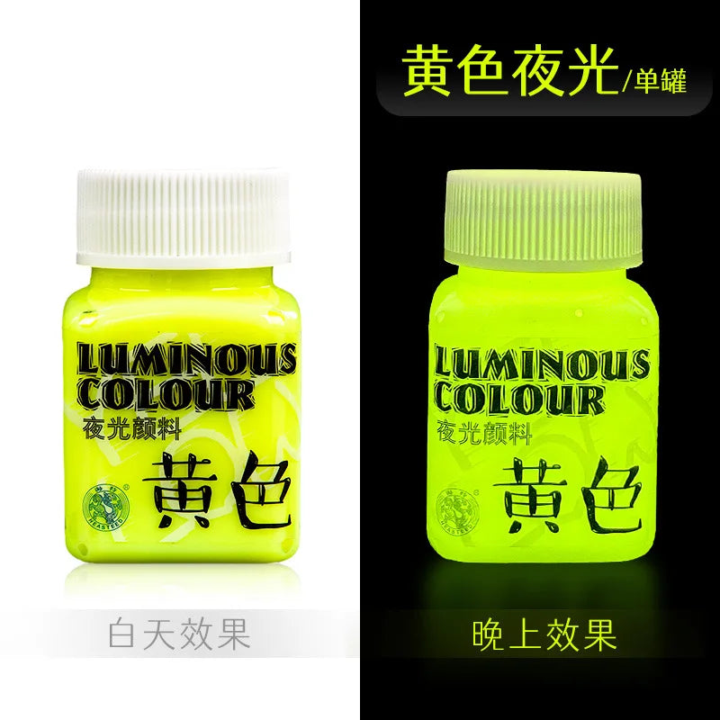 Fluorescent Glow‑in‑the‑Dark Acrylic Paint Set for Canvas, Décor & Neon Art