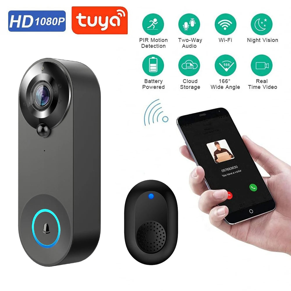 1080P Wireless WiFi Doorbell Video with Intercom