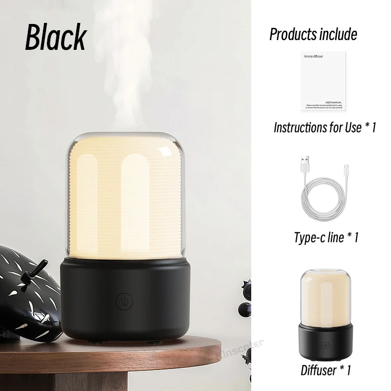 Portable Mini Aroma Diffuser USB Air Humidifier Essential Oil Night Light Cold Mist Maker Sprayer for Home Gift