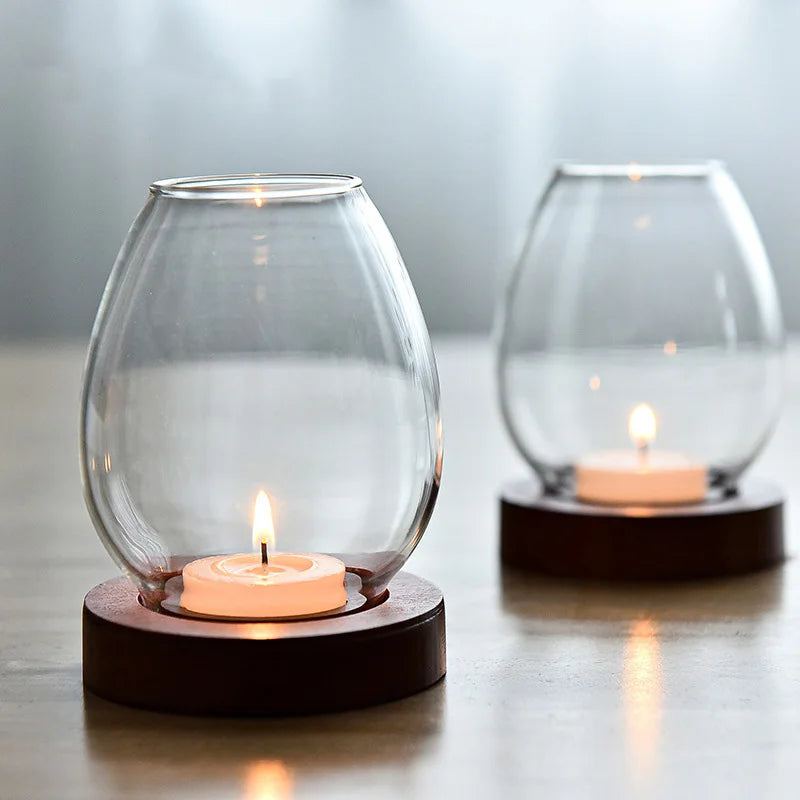 Retro Oil Lamp Glass Candle Holder - Romantic Table Decor