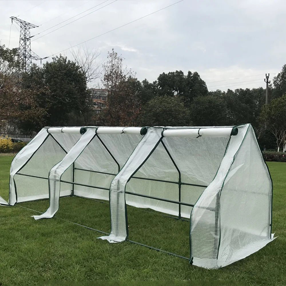 Portable Mini Cloche Greenhouse with Zipper Doors