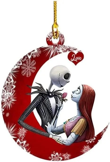 Nightmare Before Christmas Jack & Sally Hanging Ornament