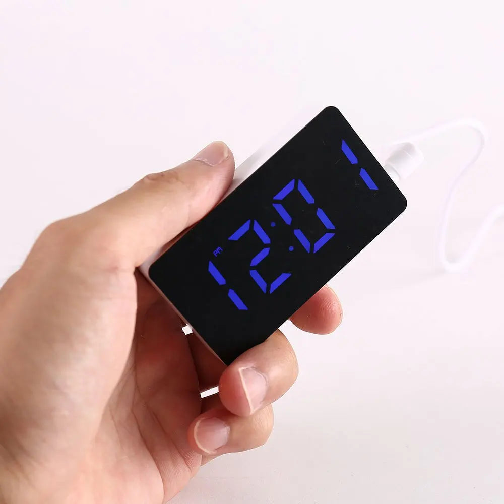 LED Electronic Watch Mirror Alarm Clock Home Furnishings Smart Small Tools Desk Digital Bedroom Decoration Table And Accessory