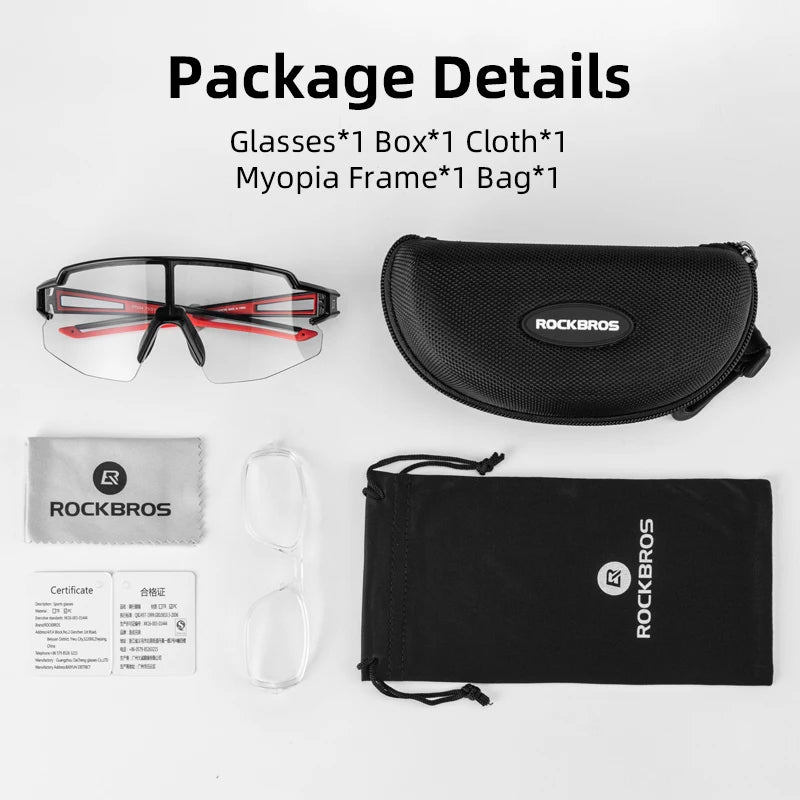 ROCKBROS Photochromic Polarized Cycling Glasses | UV400 Sunglasses