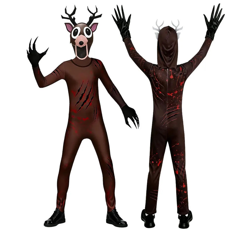 99 Nights In The Forest Deer costume Owl Cosplay Outfit  Horriable Halloween Costume for Kid Nightmare Reindeer Christmas Gift