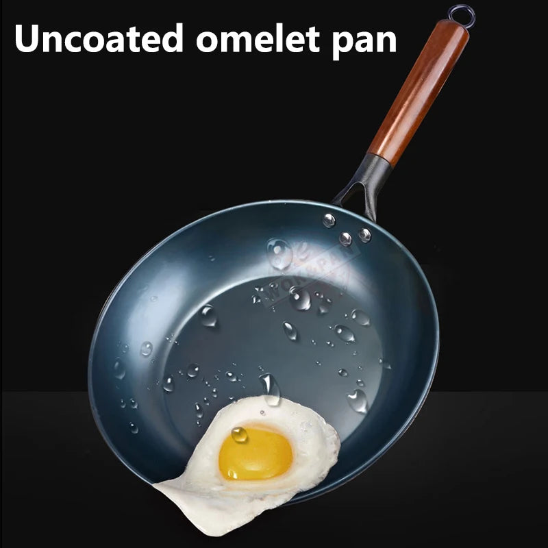 Blue Iron Frying Pan - Uncoated for Seasoned Cooking