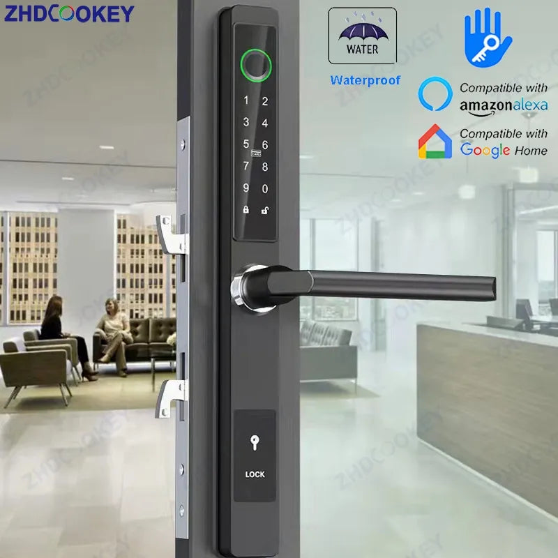 Slim Smart Door Lock Secure, Waterproof, and Convenient