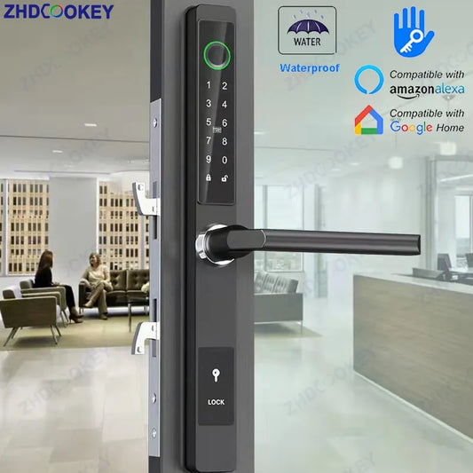 Slim Smart Door Lock Secure, Waterproof, and Convenient