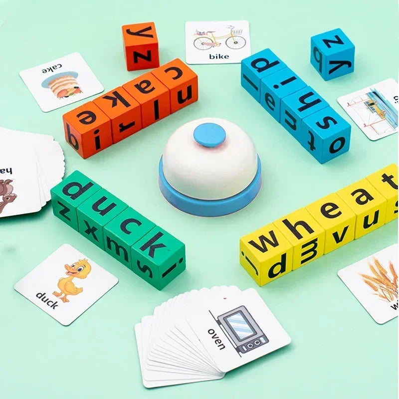 Ring the Bell & Spell – Wooden Montessori Letter Matching Puzzle Game for Kids Ages 3–6