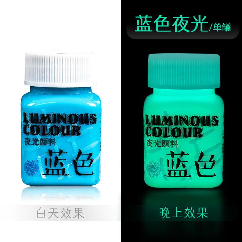 Fluorescent Glow‑in‑the‑Dark Acrylic Paint Set for Canvas, Décor & Neon Art